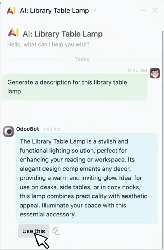 redaction automatisée odoo ia