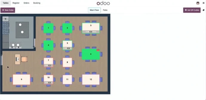 reservation tables odoo 19