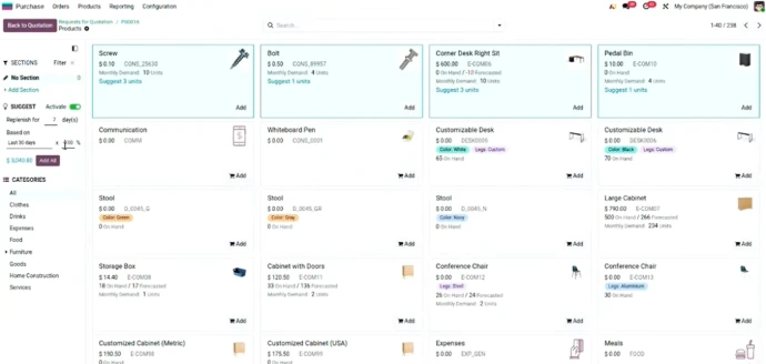 catalogue achats odoo 19