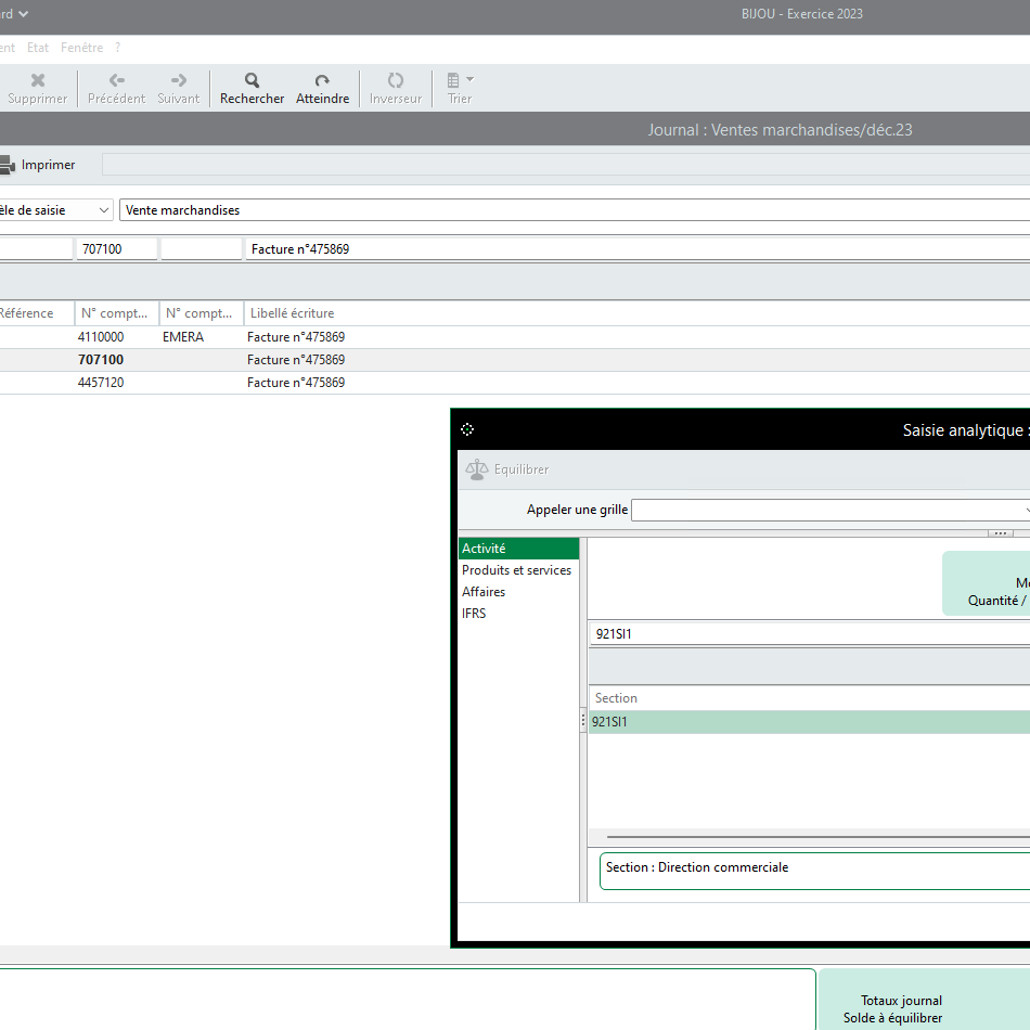 comptabilité analytique sage